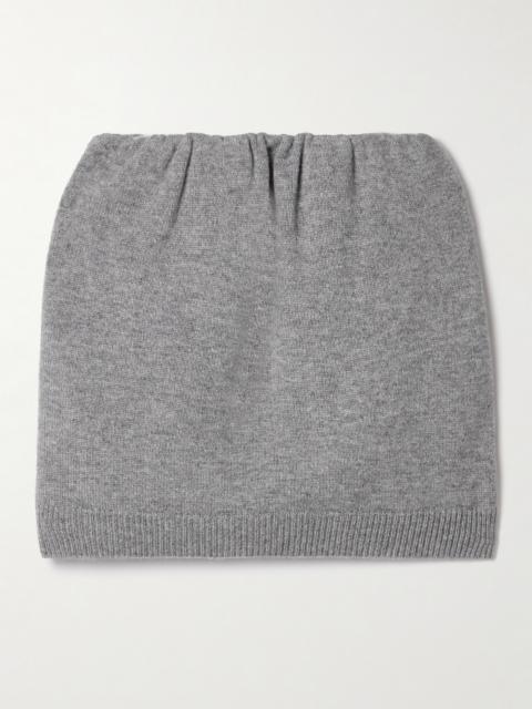 Ruched Cashmere Mini Skirt