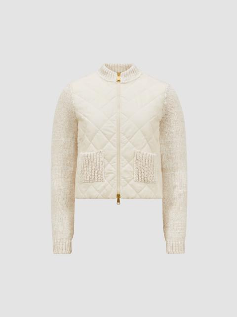 Padded Cotton Zip-Up Cardigan