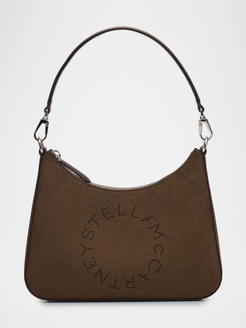 Vegan Leather Logo Hobo Shoulder Bag