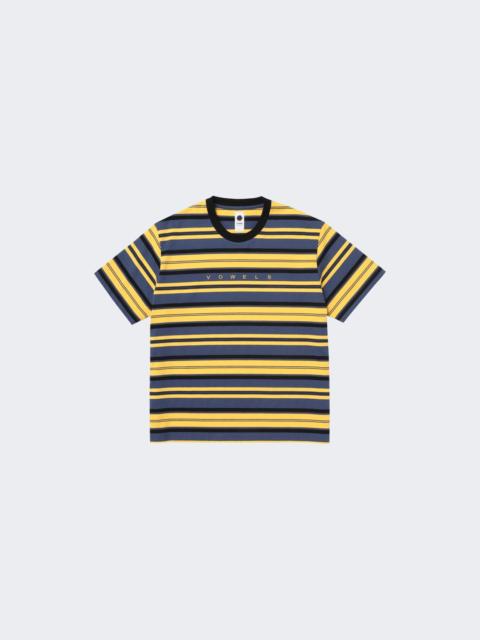 Short Sleeve Stripe Tee Black And Yellow