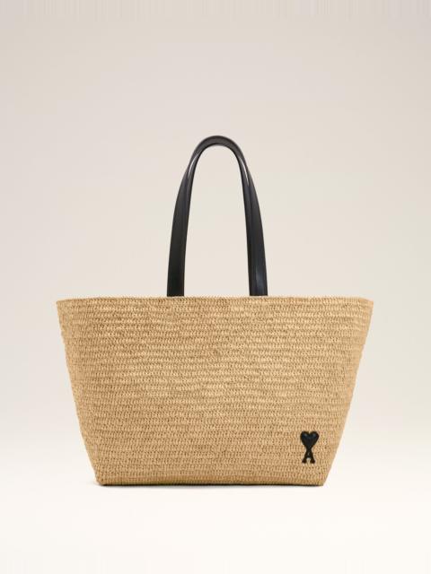 NATURAL RAFIA AMI DE COEUR TOTE BAG