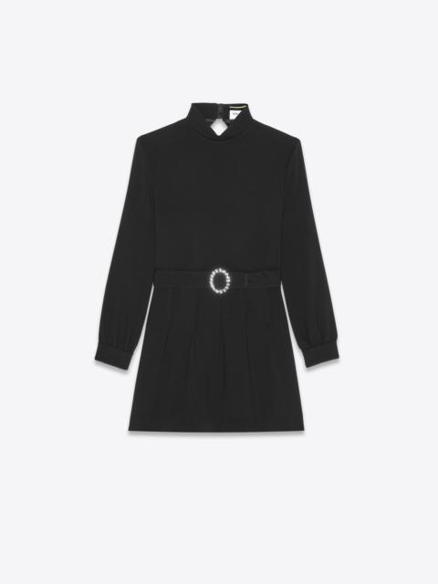 short backless dress in sablé saint laurent