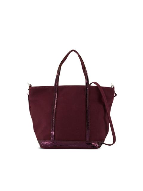 sequin-trimmed tote bag