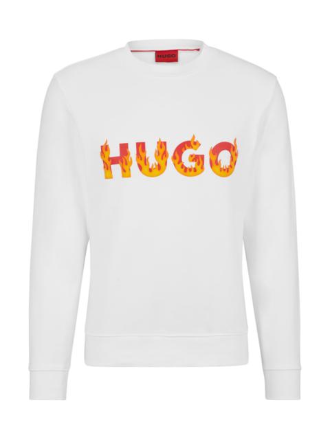 COTTON-TERRY SWEATSHIRT WITH PUFFED FLAME LOGO