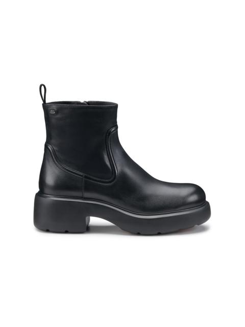 Women's black leather Easy ankle boot