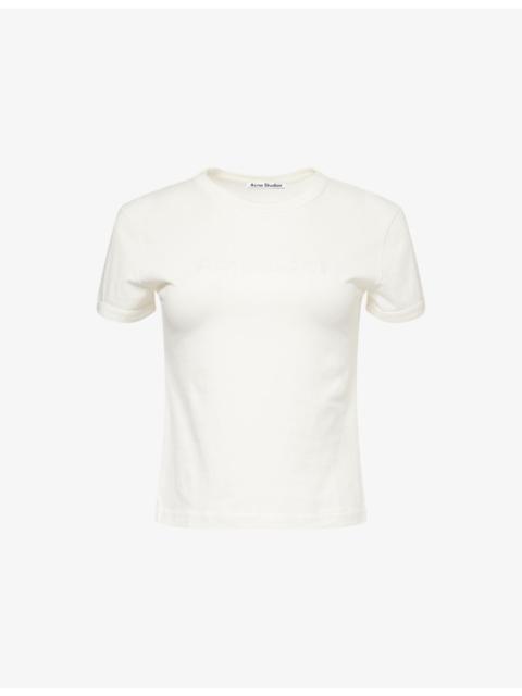 Brand-Embroidery Round-Neck Cotton-Jersey T-Shirt