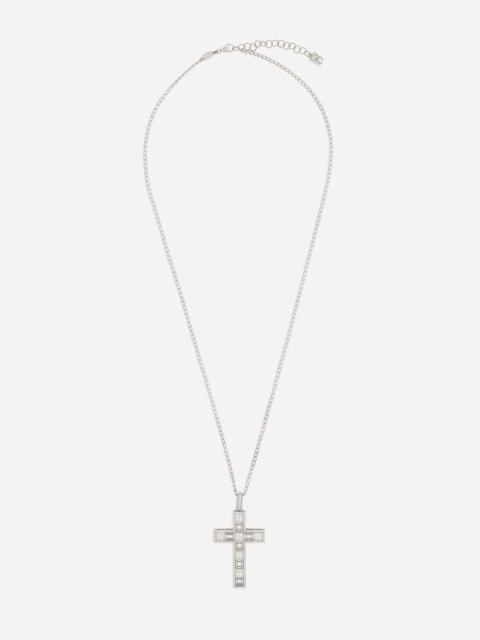 Cross Pendant 18-carat white gold and diamonds
