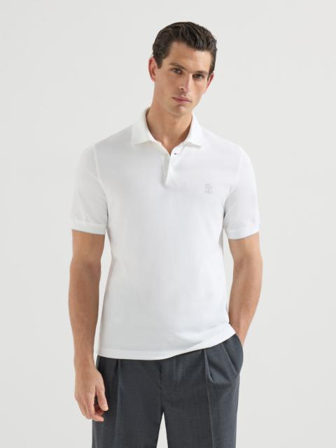 Cotton piqué polo shirt with logo