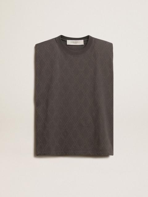 Anthracite gray sleeveless T-shirt