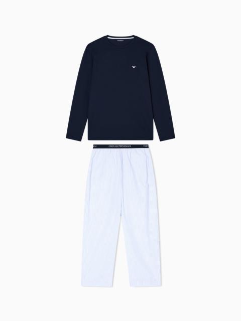 PYJAMAS WITH TROUSERS IN ALL-OVER PATTERN JACQUARD