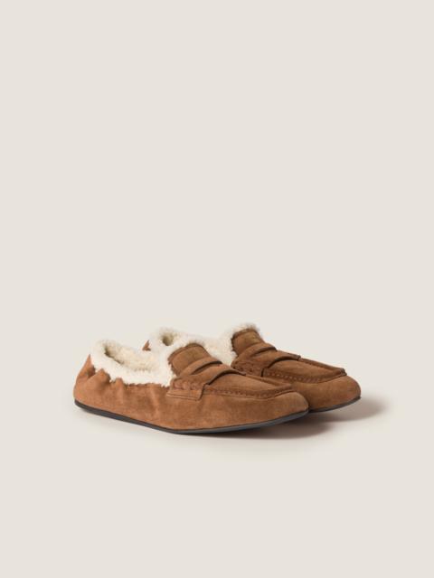 Ruches suede loafers