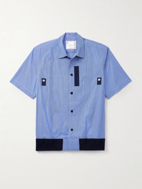 Striped Cotton-Poplin Shirt Blue
