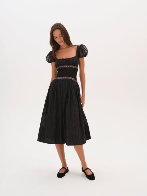 Verbana Eyelet Midi Dress
