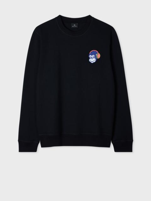 Black Embroidered 'Monkey Headphones' Sweatshirt