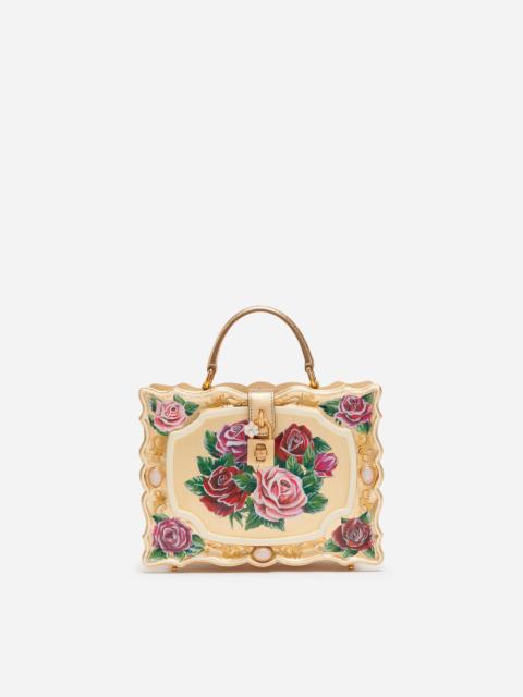 Dolce Box bag in golden hand-painted wood