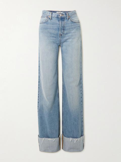 Distressed High-rise Wide-leg Jeans