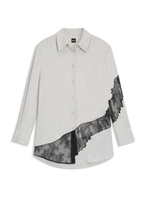 REGULAR-FIT BLOUSE WITH LACE DETAILS