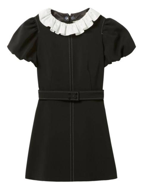puff-sleeve ruffled-collar mini dress