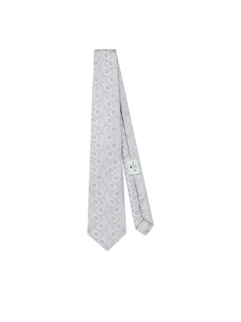 jacquard paisley motif tie