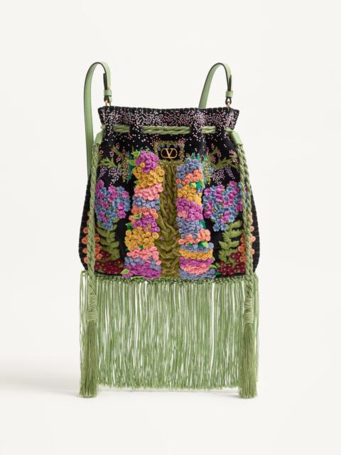 VALENTINO GARAVANI NELLCÔTE ALICE EMBROIDERED BAG WITH FRINGES