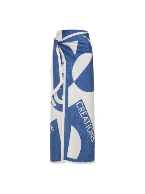 graphic-print wrap scarf