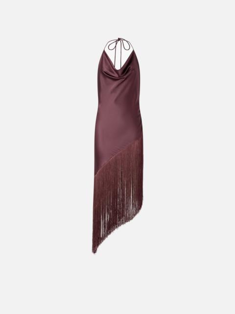ASYMMETRICAL TOP IN SATIN WITH FRINGES