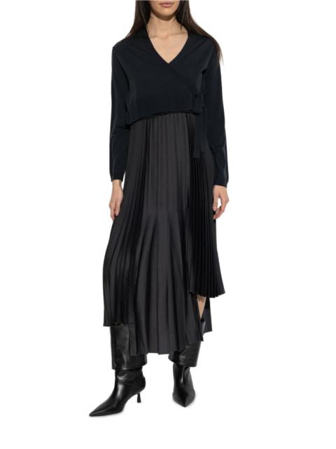 Lucille pleated asymmetric dress