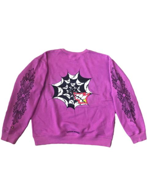 Chrome Hearts Matty Boy Spider Web Crewneck Sweatshirt Purple