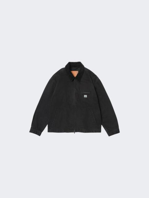 Corduroy Collared Zip-up Jacket Black