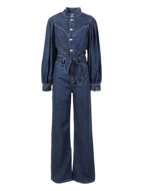 Jo tie-waist long-sleeve jumpsuit