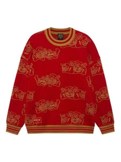 Li-Ning Rijindoujin Graphic Crew Neck Sweater 'Red Gold' AMBS025-1