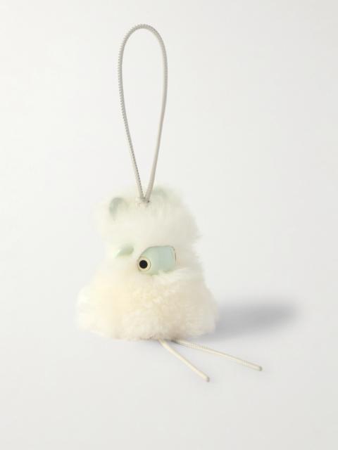 Bunny Puzz Shearling And Acetate Bag Charm