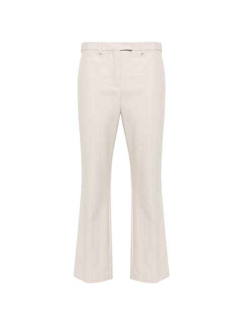 pressed-crease flared trousers