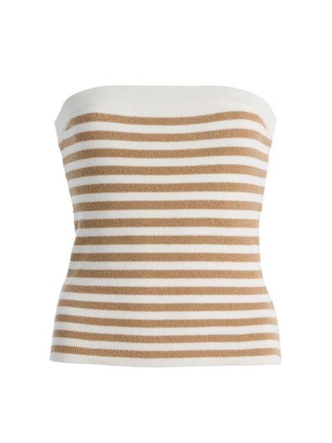 Exclusive Ari Strapless Striped Knit Top brown