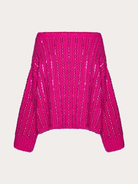 EMBROIDERED MOHAIR WOOL SWEATER