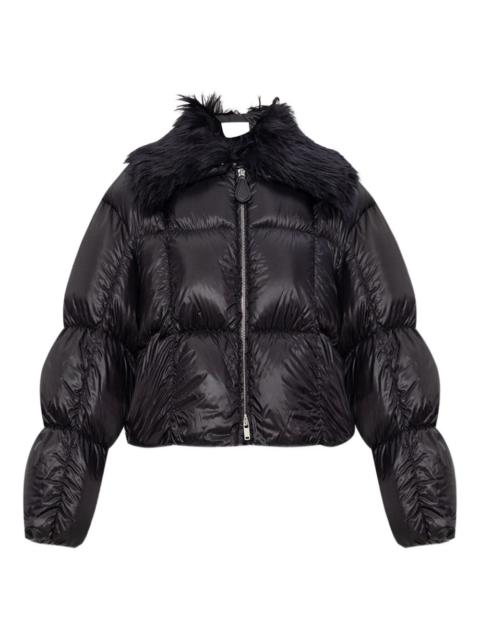 quilted faux-fur-collar jacket