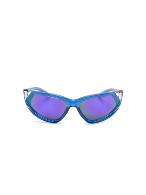 shield-frame mirrored sunglasses