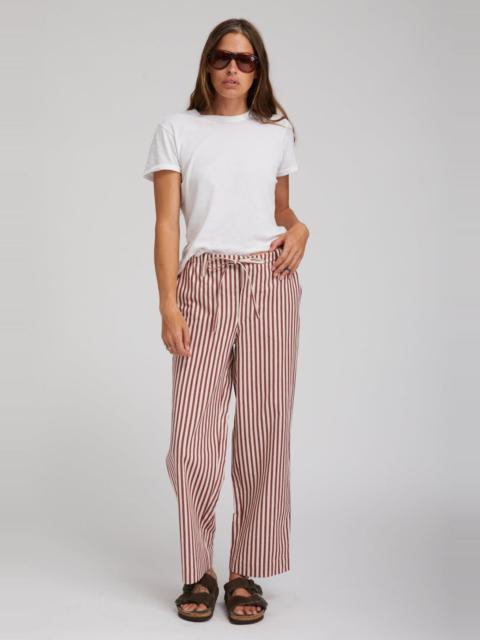 RUST-BEIGE STRIPED LINEN AMALFI PANTS