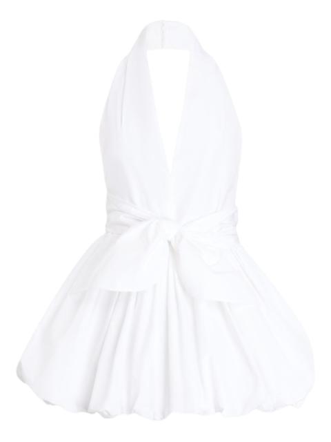 knot V-neck mini dress