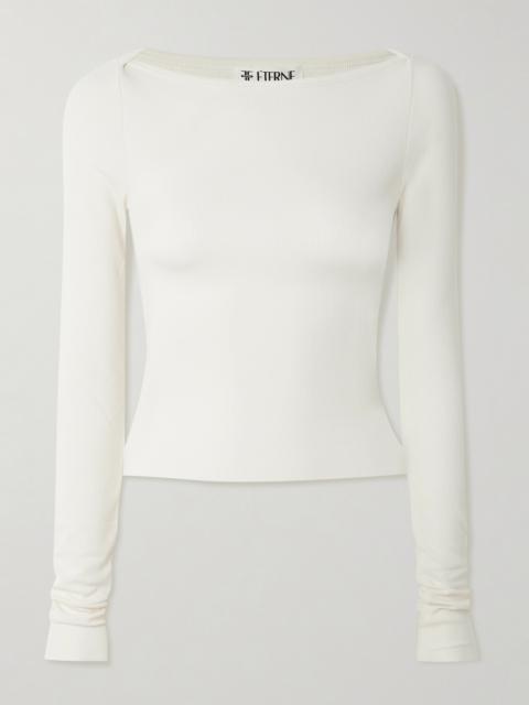 Cropped Ribbed Stretch-jersey Top