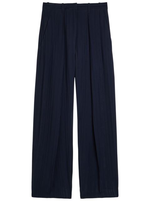Victoria Beckham Striped Straight-leg Chiffon Trousers