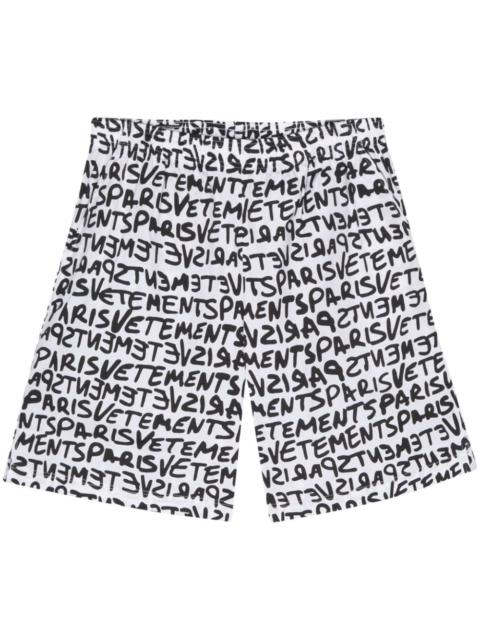 logo-print cotton shorts