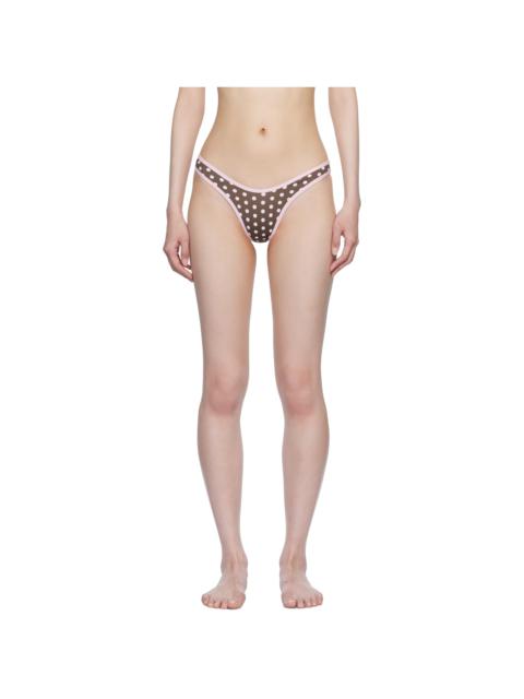 Brown & Pink Full Moon Micro Bikini Bottom