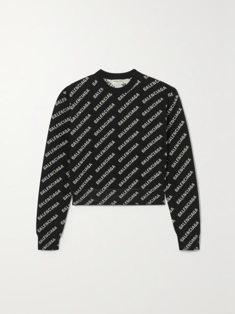 Cropped Intarsia-knit Sweater