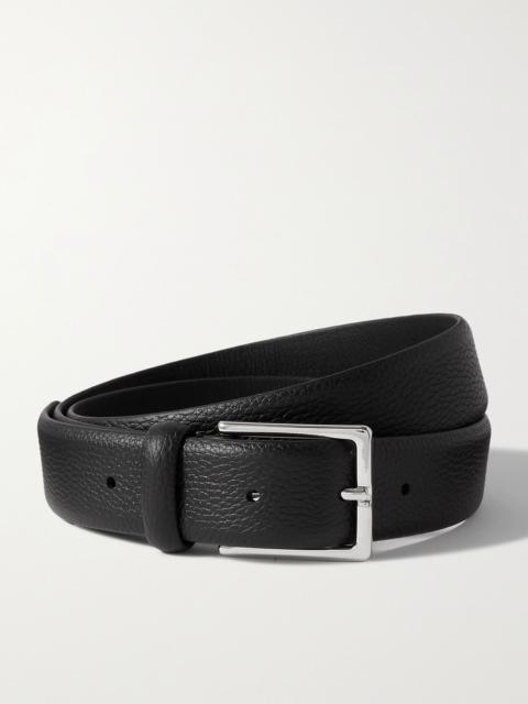 Textured-leather belt Black