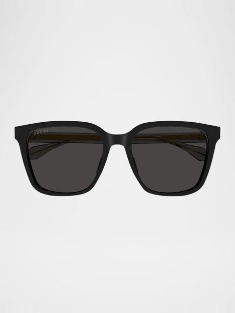 Men's Temple-Logo Rectangle Sunglasses
