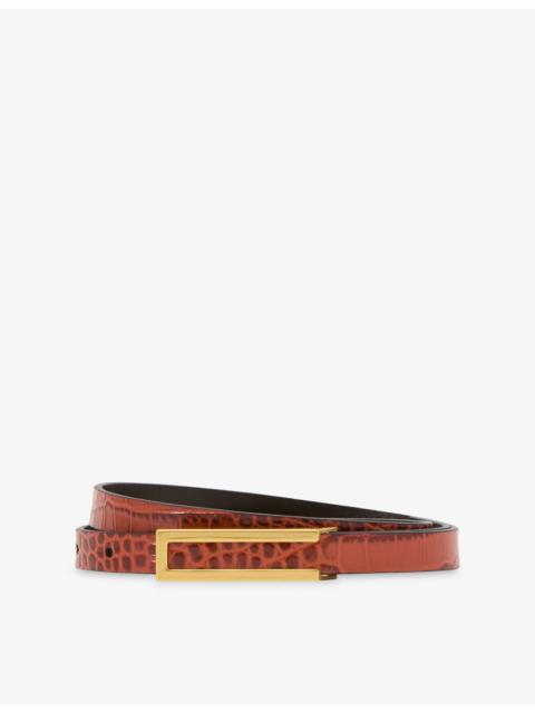 Bronya Mock-Croc Leather Belt