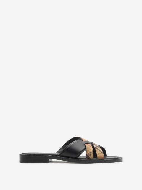 Check and Leather Drift Sandals​