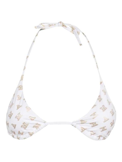 logo-print triangle bikini top