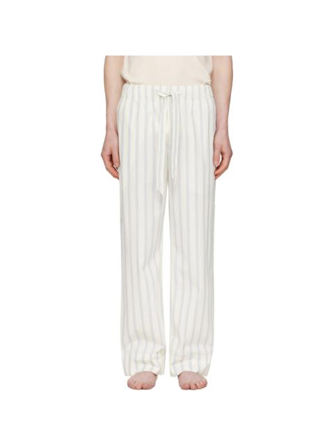 Off-White & Navy Poplin Pyjama Pants